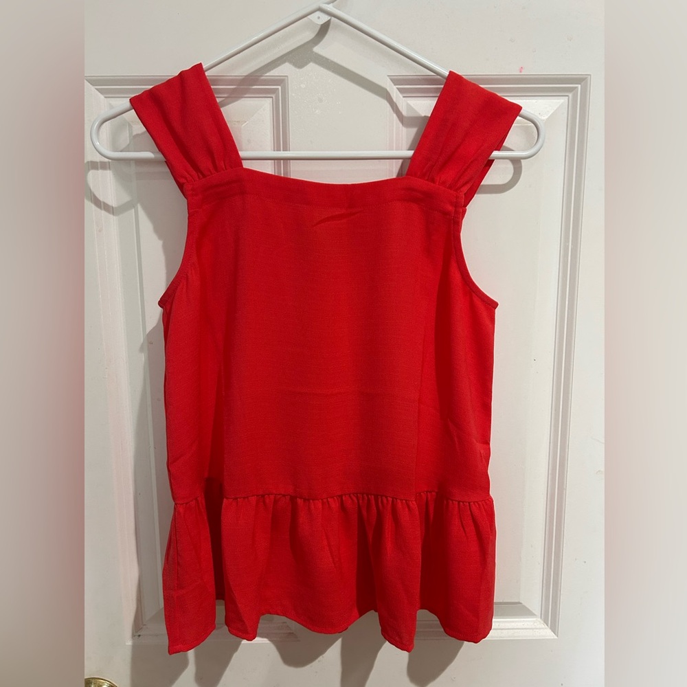 Loft tank top. Size is XXS petite. The color is a coral color